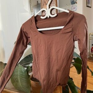 Brown Long Sleeve Women's Top